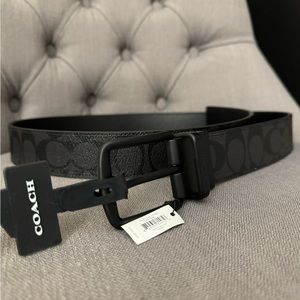 Brand New Black Men’s Coach Belt, NWT, reversible leather and canvas, NWT